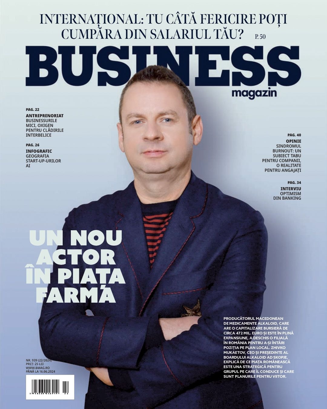 Cover of Business magazine featuring Zhivko Mukaetov