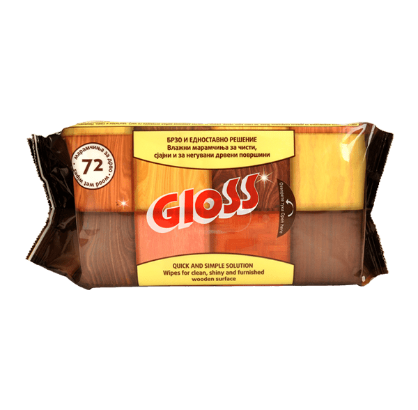  Gloss влажни марамчиња за дрвени површини