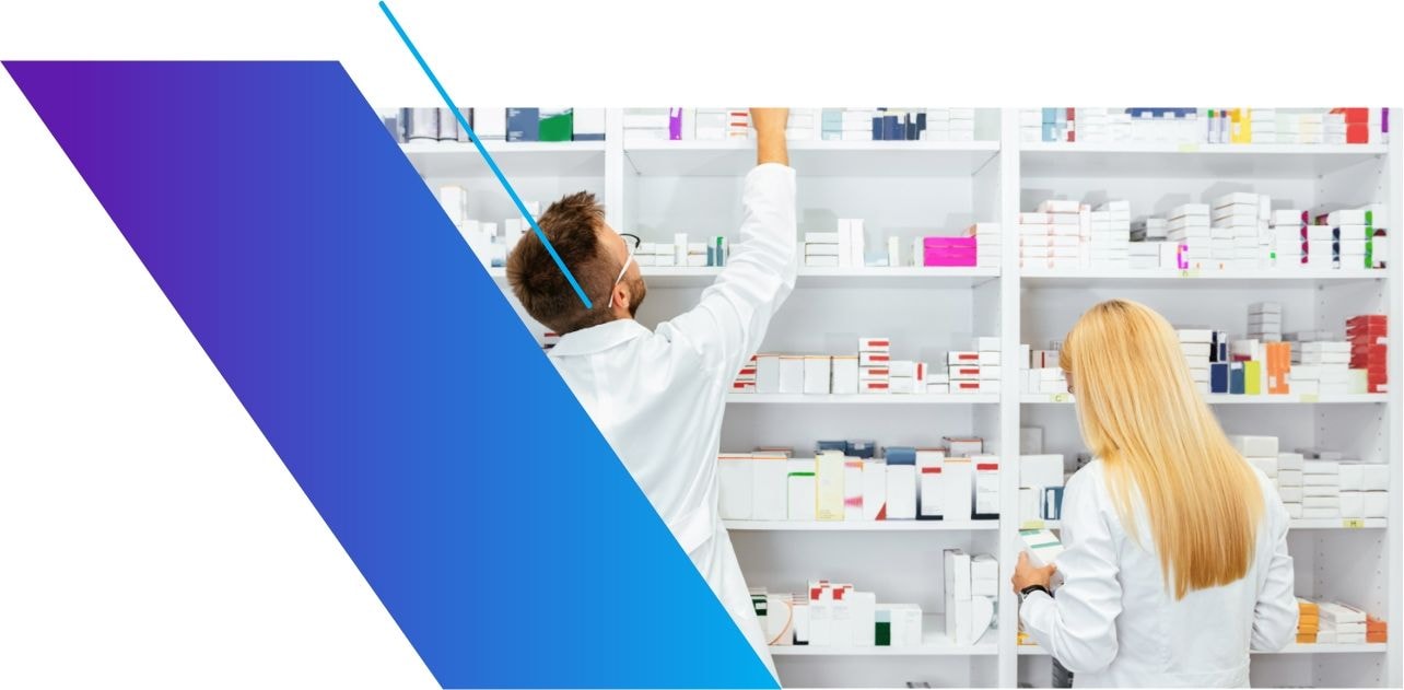 Man reaching drugs on shelf