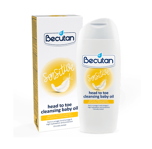 Becutan Sensitive – Head to toe cleansing baby oil